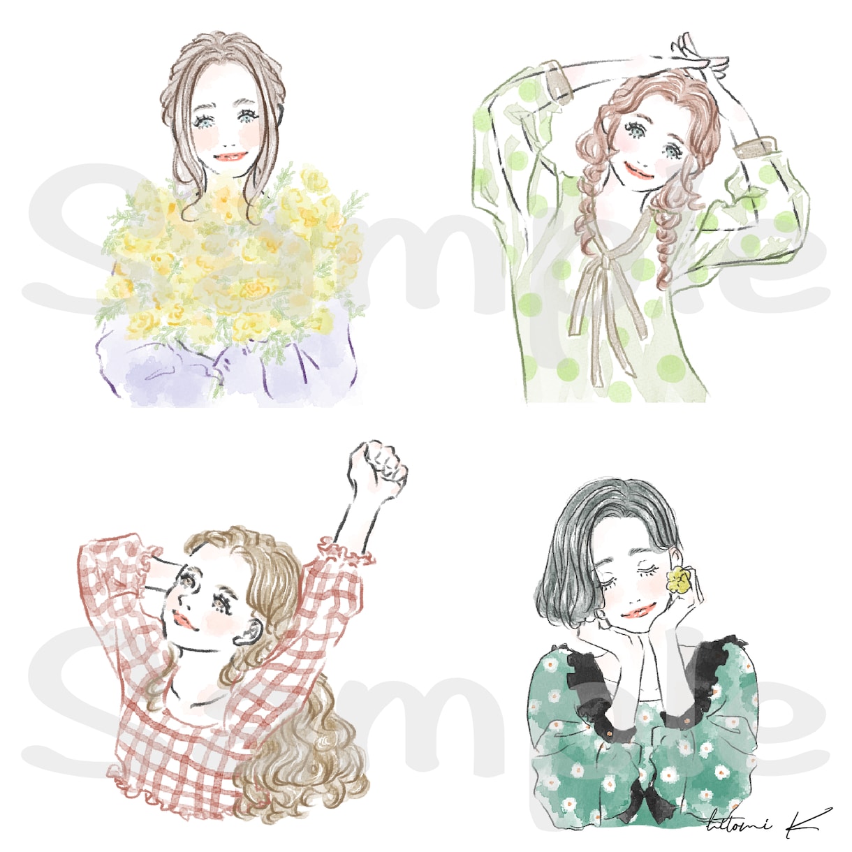 商用◎綺麗で女性らしい手描きイラストお描きします 挿絵、アイコン、商品イラスト等に❇︎ イメージ10