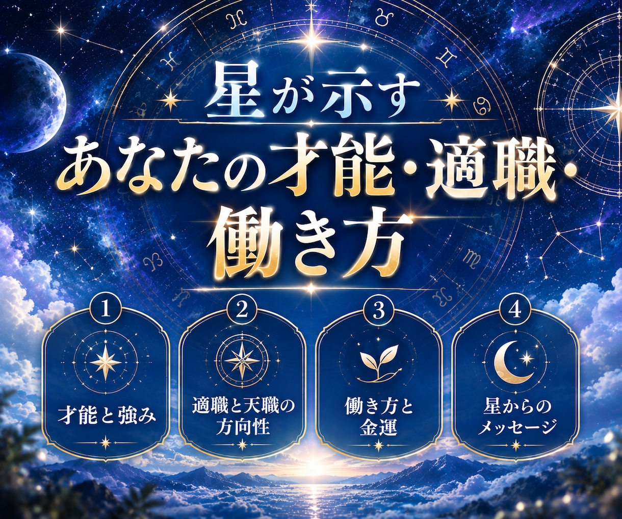 西洋占星術で生まれ持った才能と適職を読み解きます 転職・副業・独立に迷うあなたへ、星が示す本当の強みと働き方 イメージ2