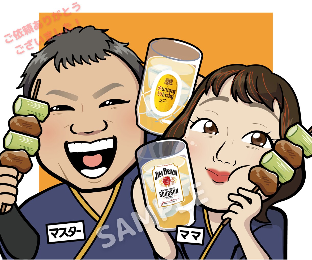 プロ似顔絵師が〈ポップかわいい〉アイコン描きます TV番組で採用実績有！SNS、名刺、HP用デフォルメイラスト イメージ5