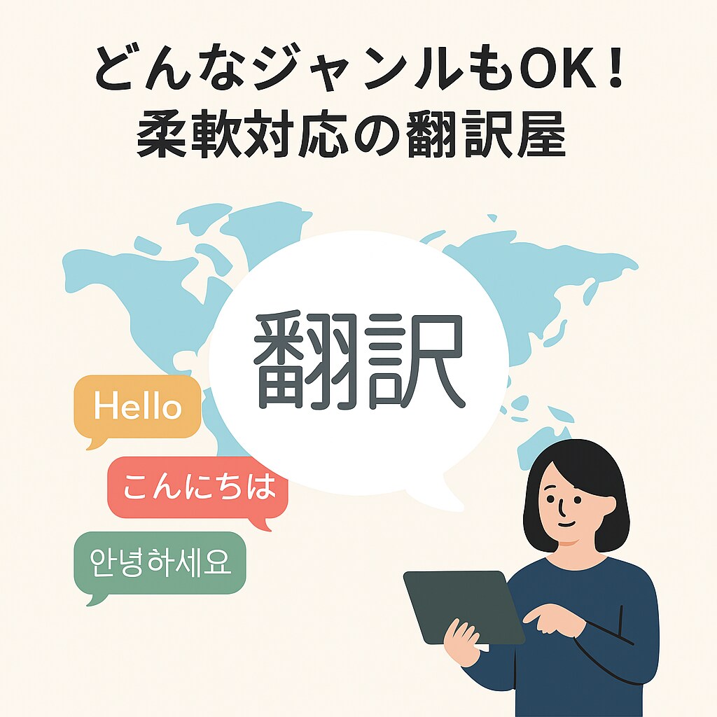 どんなジャンルでも対応いたします ビジネス・エンタメ・日常文など、ニーズに合わせて翻訳します！ イメージ1