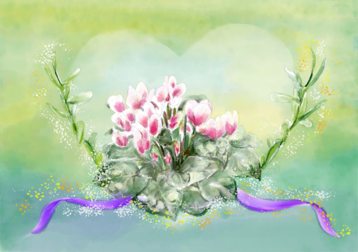 大好きなお花をデジタル水彩画で描きます 季節に合わせたお花を絵葉書にしてみませんか イメージ4