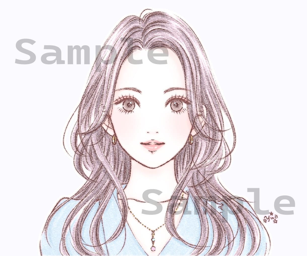 ふわっとやさしい好印象アイコンイラストお描きします 女性に人気♪SNSやブログ等におすすめです！ イメージ10