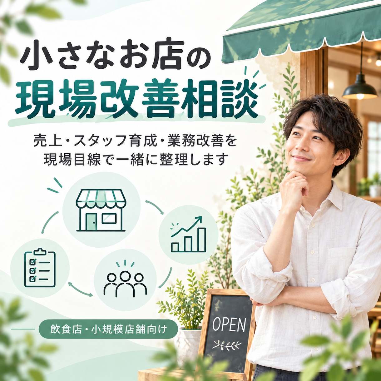 小さなお店の店舗運営・現場改善を一緒に考えます 売上・スタッフ育成・業務の詰まりを現場目線で整理します イメージ1