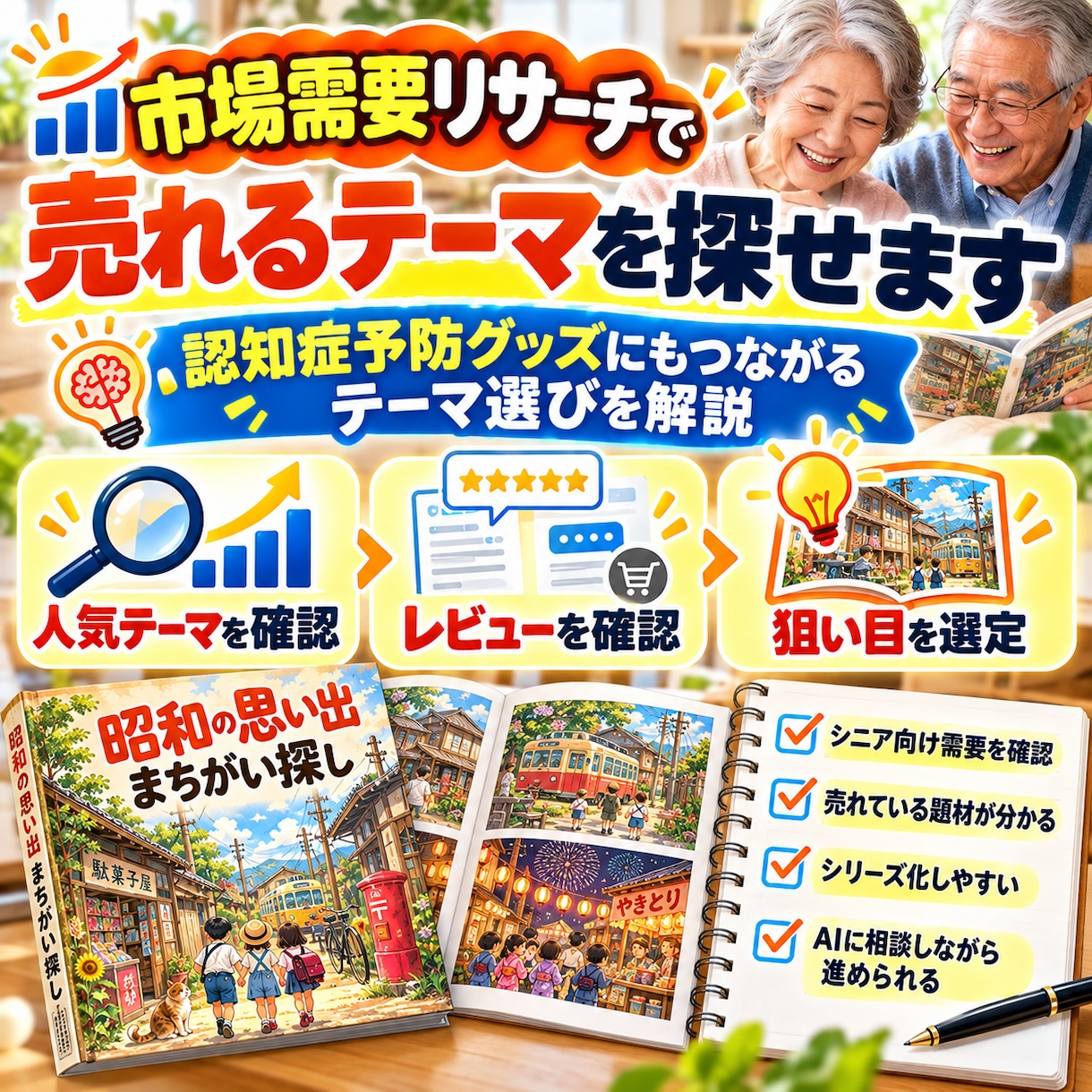 認知症予防×AIでグッズ販売！本を作り出版します 教材をAIに読み込ませて出版まで1ステップずつ進める超実践版 イメージ3