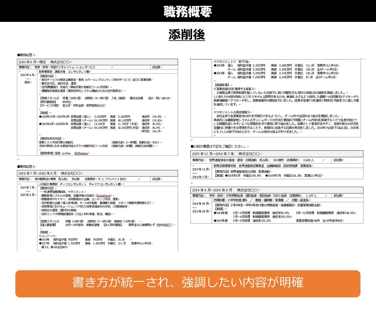 転職活動の応募書類を添削します サンプル画像より書類選考通過率が上がる書類例をご確認ください イメージ4