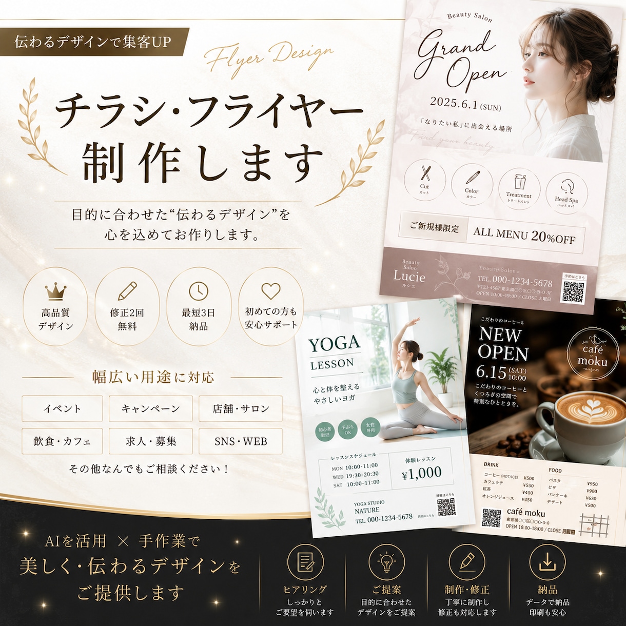 チラシ・フライヤーを制作します 伝わるデザインで集客をサポートします イメージ1