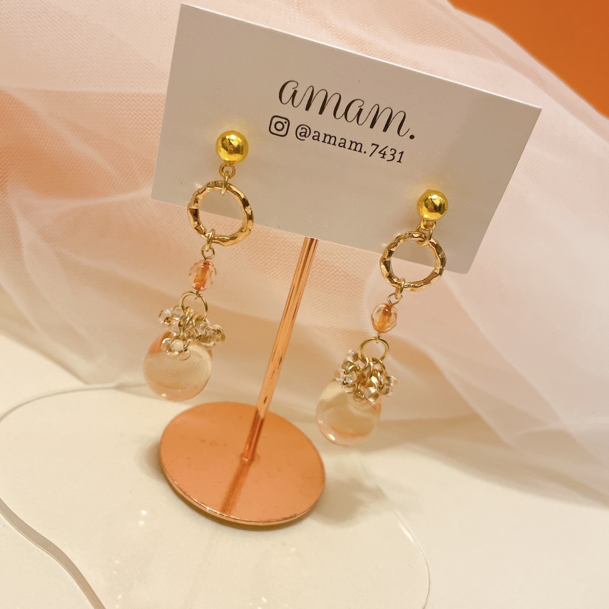 新作ハンドメイドアクセサリーを制作致します カラーシリーズの登場♡ オレンジ♡ イメージ3