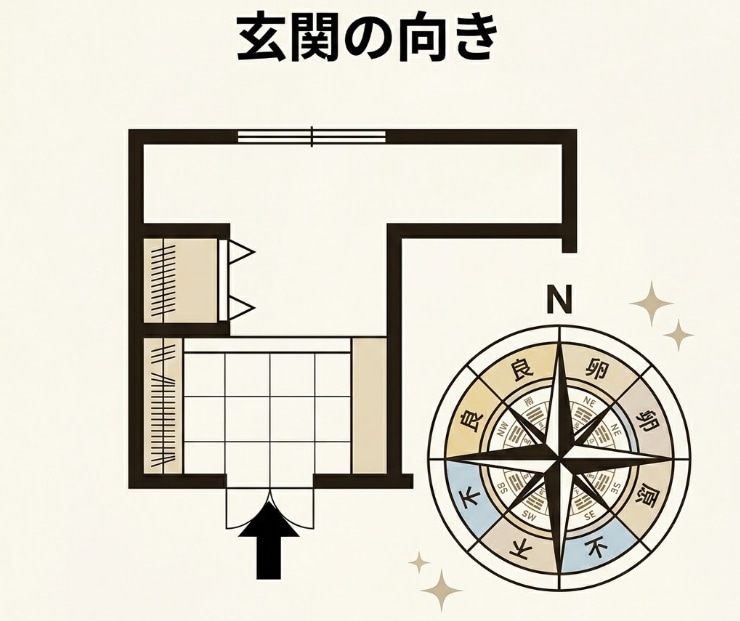 間取り図で玄関の向き・水回りの位置をチェックします 宅建士監修｜購入・引越し前の「気になる間取り」を整理 イメージ2