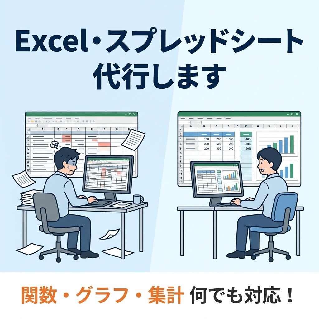 Excel/スプレッドシートの関数・集計代行します 関数・グラフ・自動化まで何でも対応 イメージ1