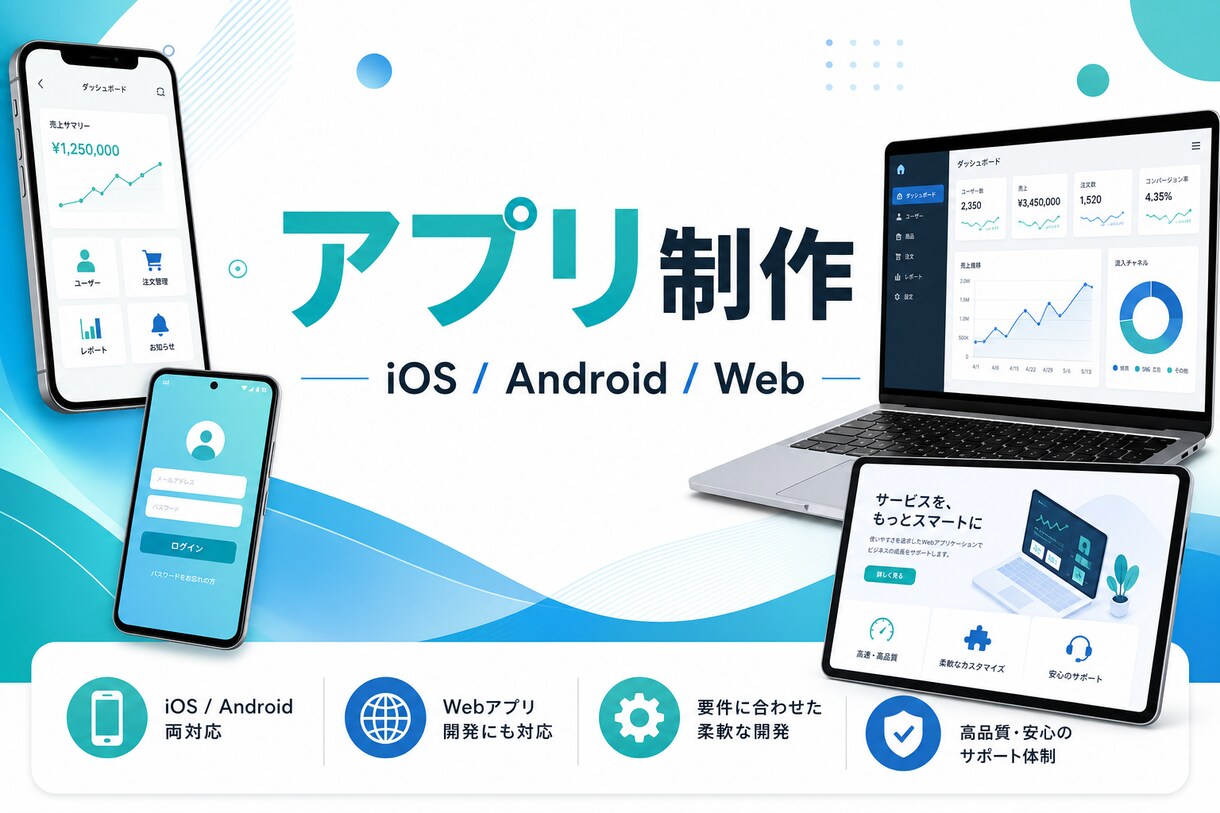 iOS/Android/Webアプリ制作します 企画から公開・改修まで柔軟に対応 イメージ1