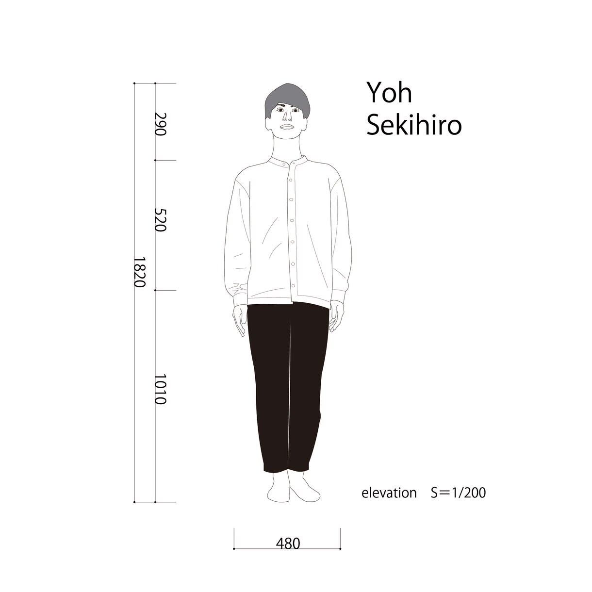似顔絵を図面風に描きます 建築学生が図面作成の知識を活かした似顔絵を描きます！ イメージ1