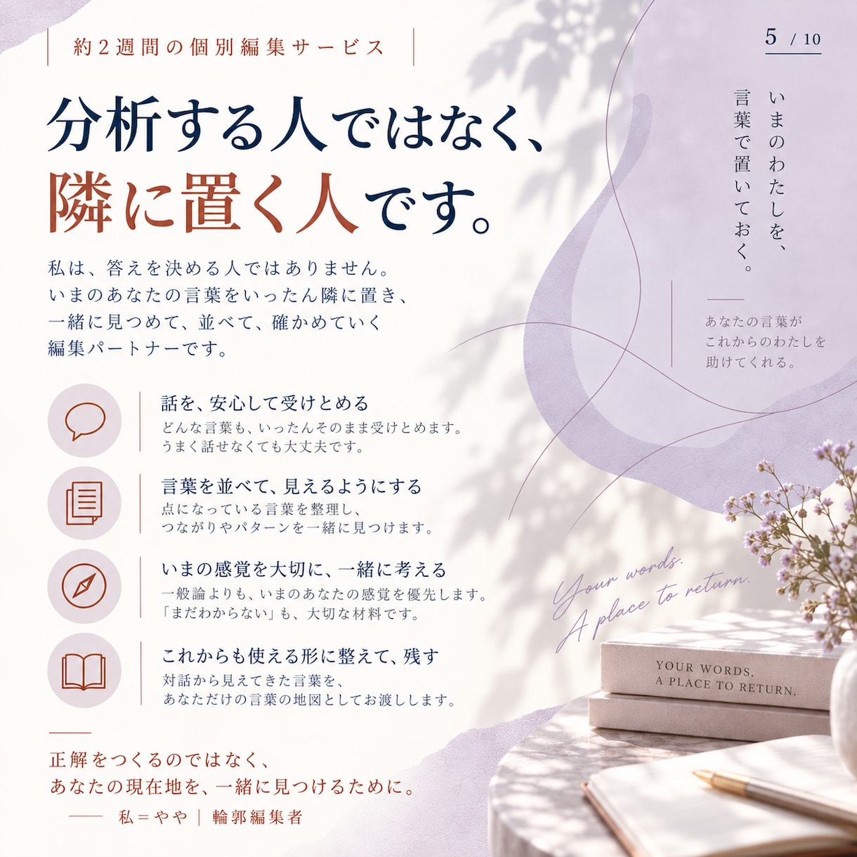 あなたの言葉を2週間かけてひとつの記録に編集します ｜自分の言葉を残して、これからも話せる場所をつくる2週間 イメージ5