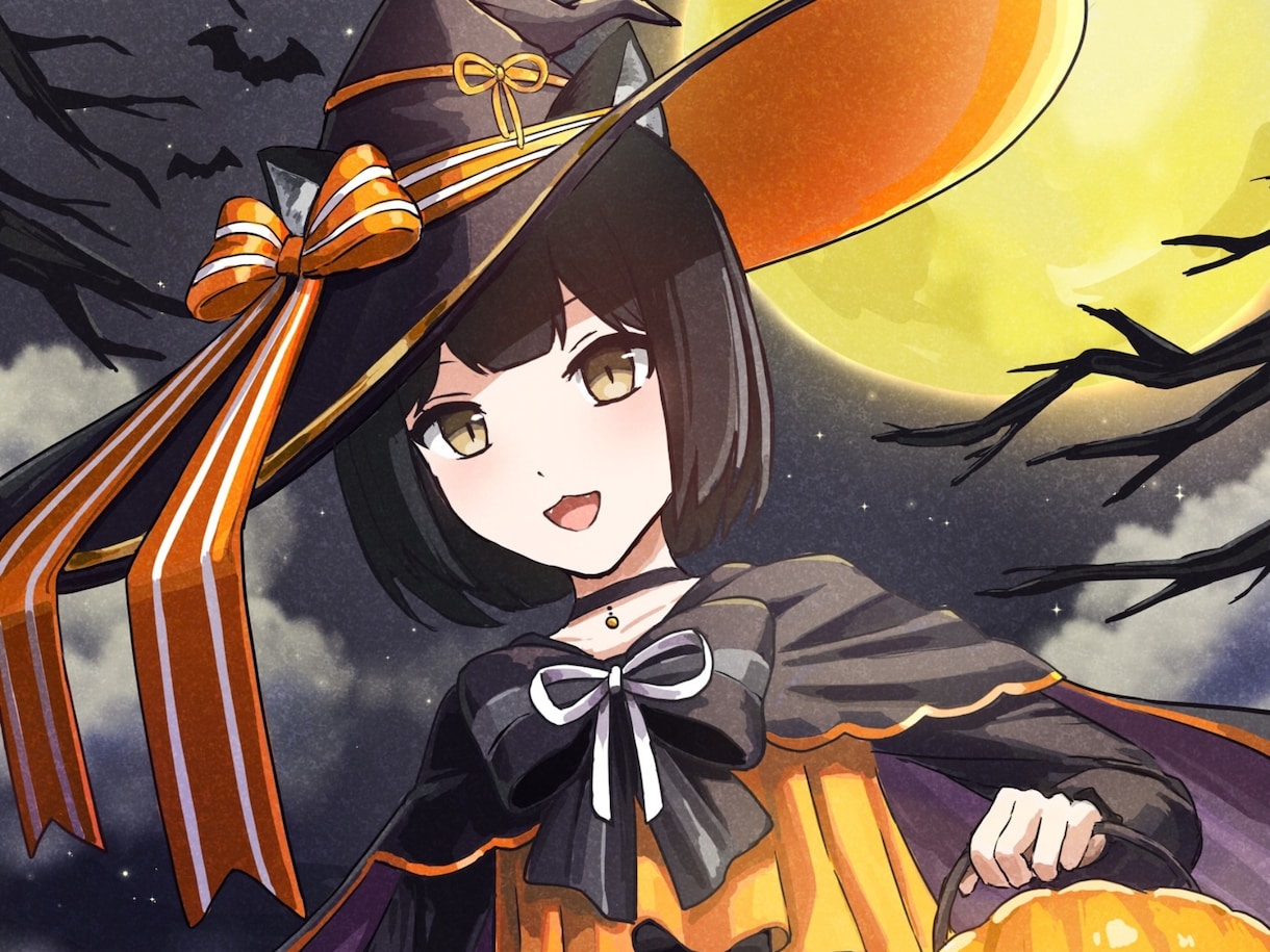 ハロウィン魔女っ子量産イラスト制作いたします まだ間に合う！ハロウィン量産イラストを低価格短納期で納品！ イメージ3