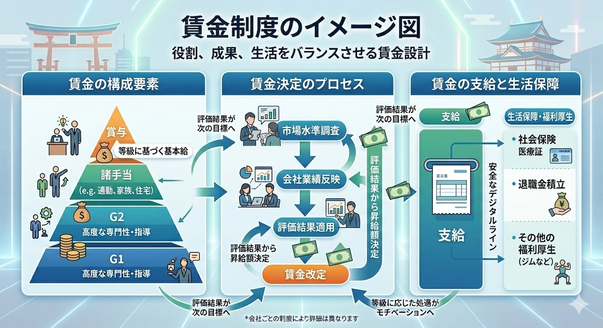 働き方のルール「人事制度」を設計します 従業員や求職者が「働きたい」と選んでもらえる制度構築を イメージ2
