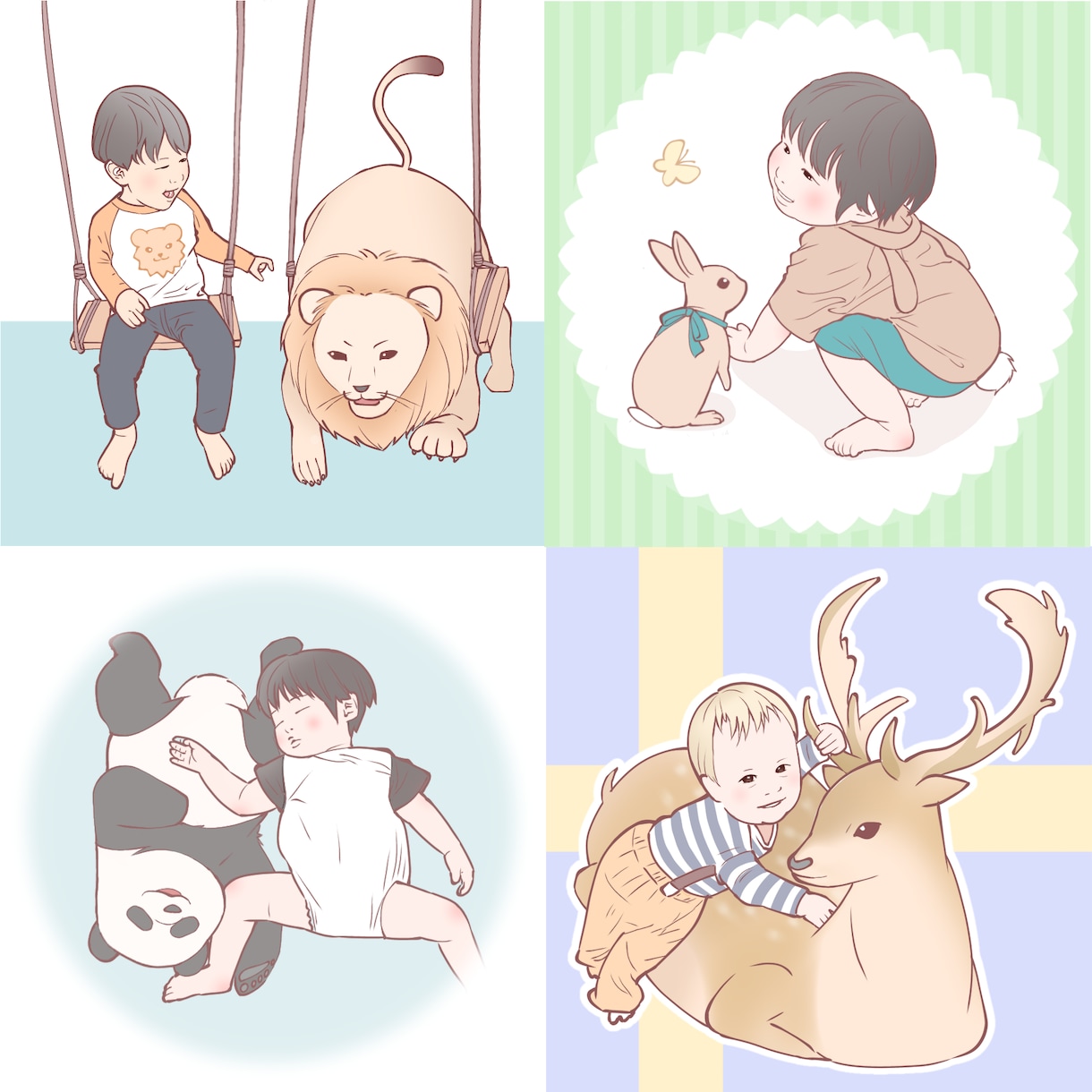 最短即日！写真からシンプル可愛いイラストを作ります 写真だと抵抗があるときに！小物や動物の追加もOKです。 イメージ4