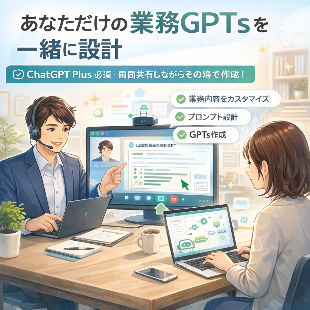 あなた専用の業務GPTsを一緒に設計します 煽らない・判断を奪わない安全設計 イメージ1