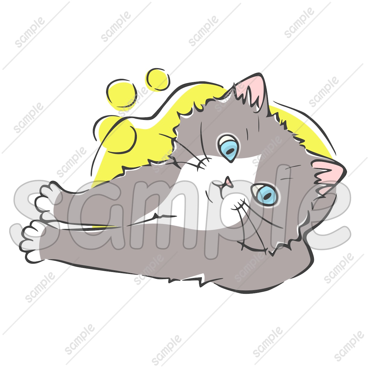 商用利用OK！猫の手書きイラスト販売しています SNS、パンフレットやチラシ、POP、名刺、印刷の素材に★D イメージ3