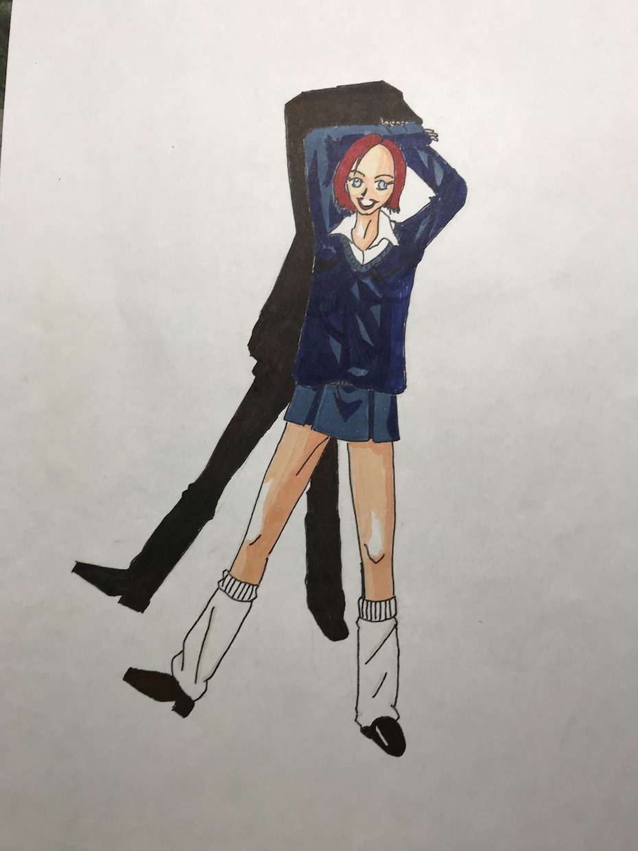 自分で描いたオリジナルキャラクターの絵を売ります オリジナルキャラクター　女の子　座り イメージ2