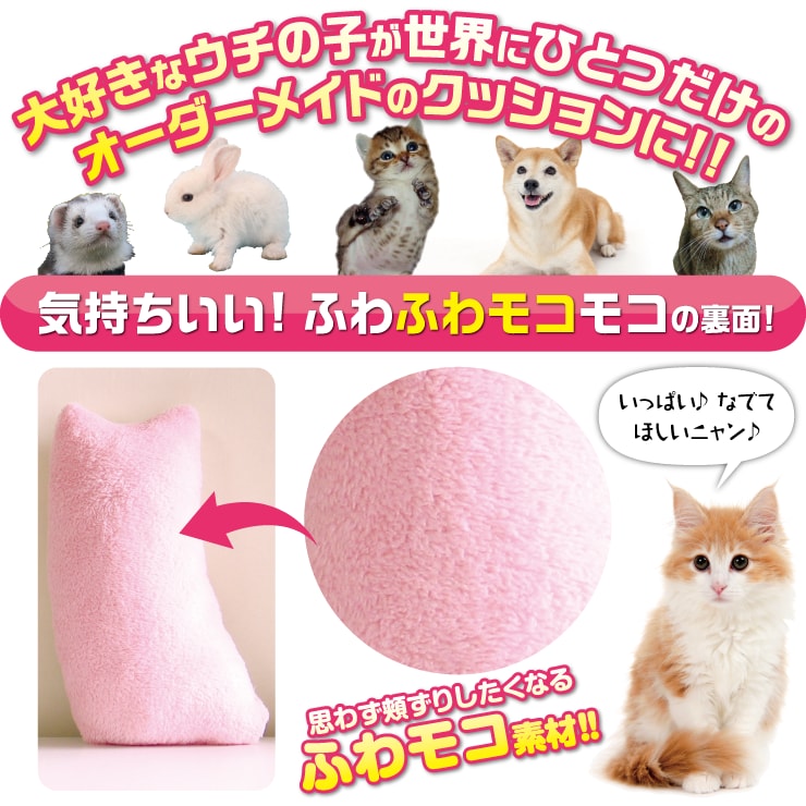 うちの子 クッション（ぬいぐるみ）をお作り致します 裏面のフワモコ生地が、まるでウチの子を撫でている様な感覚に。 イメージ2