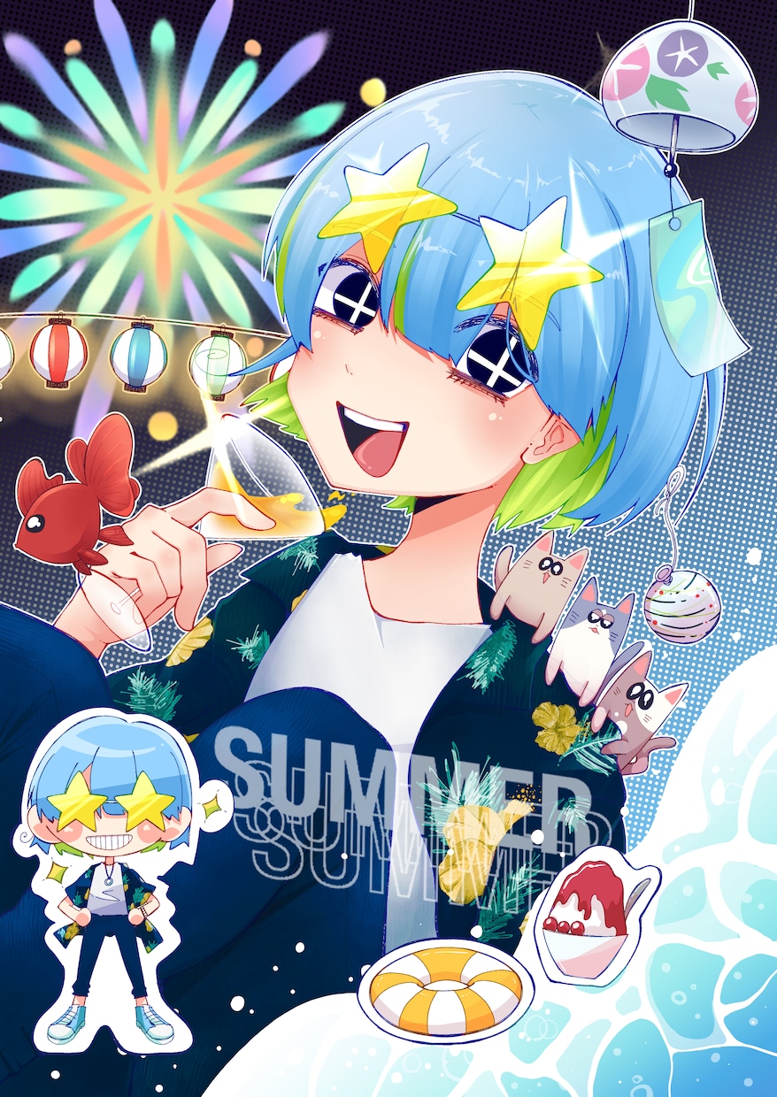 ポップかわいい一枚絵を描きます 動画やグッズ等に利用できるかわいいイラストを描きます！ イメージ1