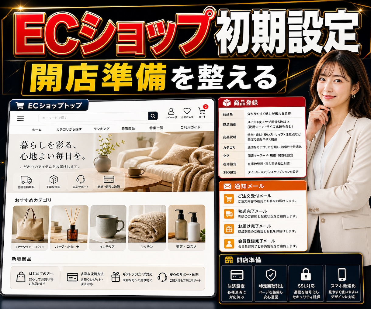 EC開店前設定を整えます Shopify/BASE/楽天に対応 イメージ1