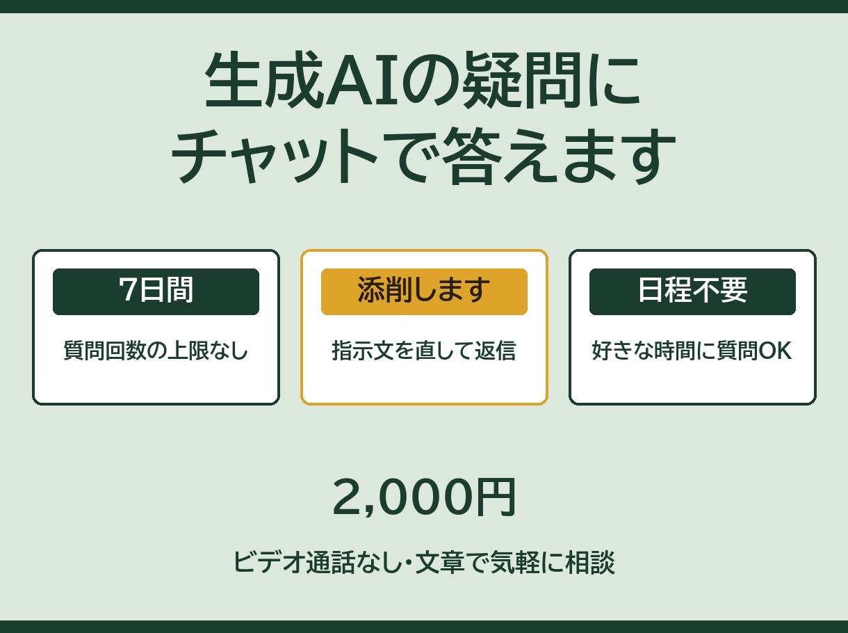 生成AIの業務活用の疑問にチャットで答えます 文章で質問→具体的な手順とプロンプト回答 イメージ1