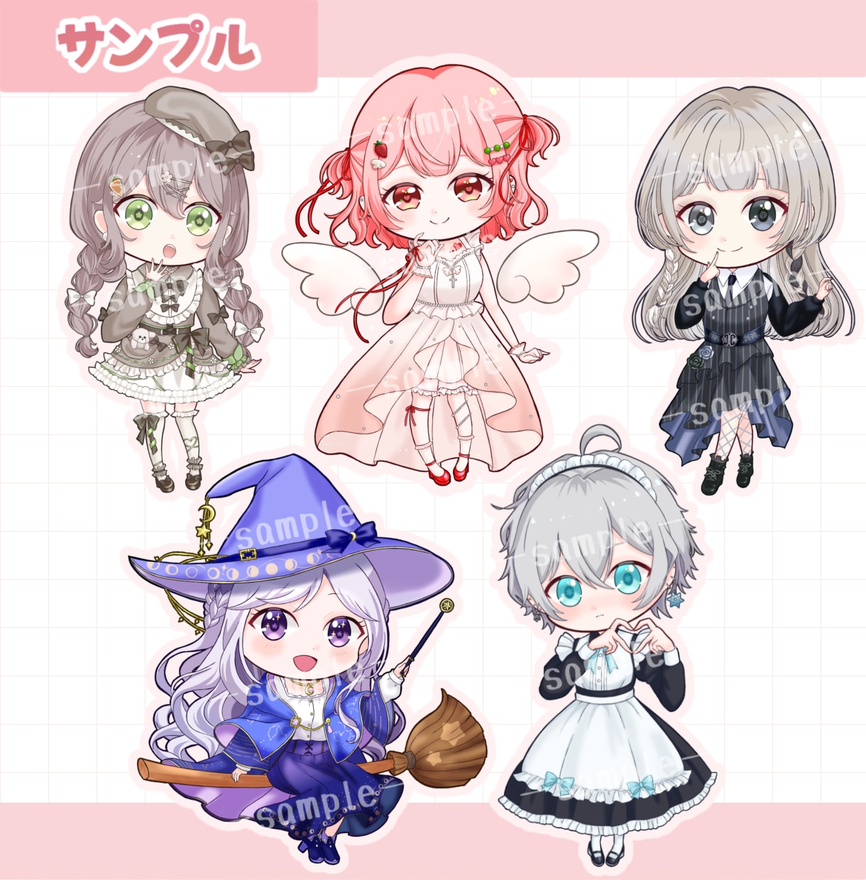 ふんわり可愛いSD・ミニキャライラスト描きます 商用利用料込！SNS・配信・動画・グッズなどにオススメ◎ イメージ2