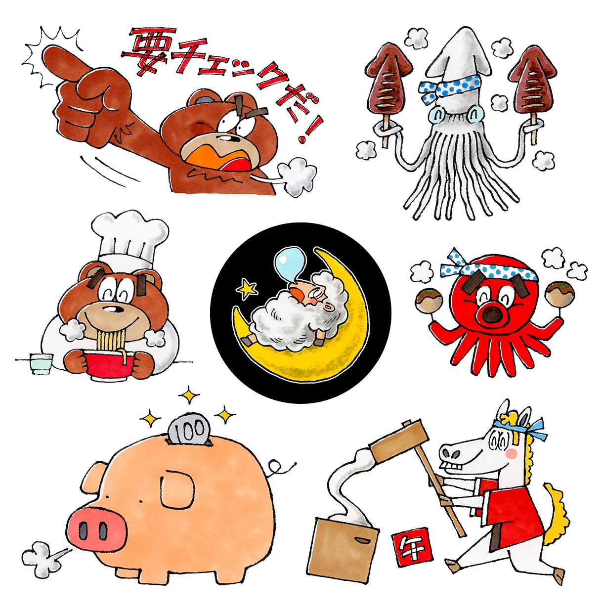かわいい動物キャラクター描きます [アナログ手描き]ウェブ、SNS、印刷物などの挿絵にどうぞ！ イメージ4