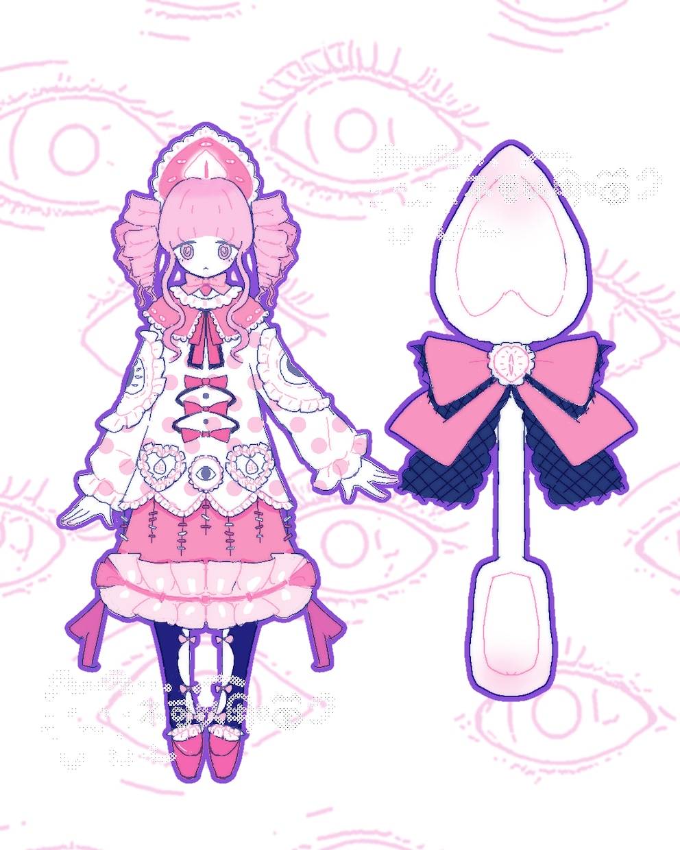 オリジナルキャラクターをデザインします 女の子 ・かわいい ・病みかわ ・夢核 イメージ1