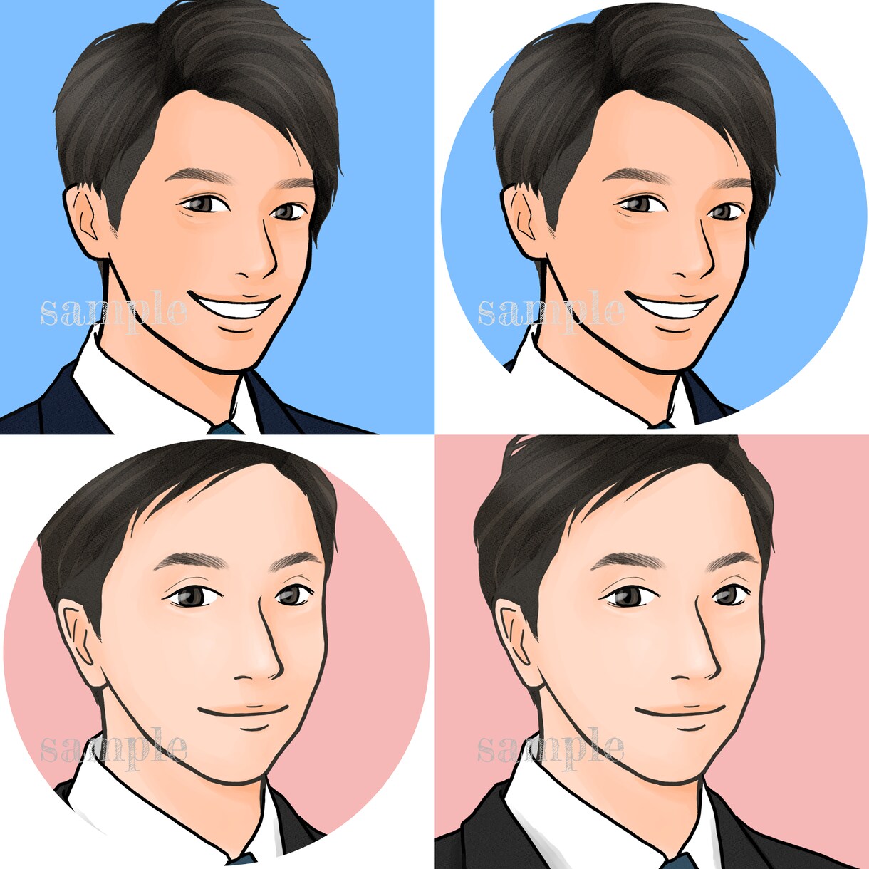 シンプルタッチで好印象な男性用アイコンを作成します 副業・ビジネス用のプロフィール画像でお悩みの方へ イメージ8