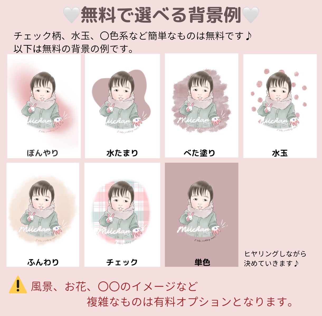 ちょうどよく似てる！笑顔が可愛い家族似顔絵描きます 被らない♪邪魔にならない♪淡色可愛い♪贈り物に最適！ イメージ3
