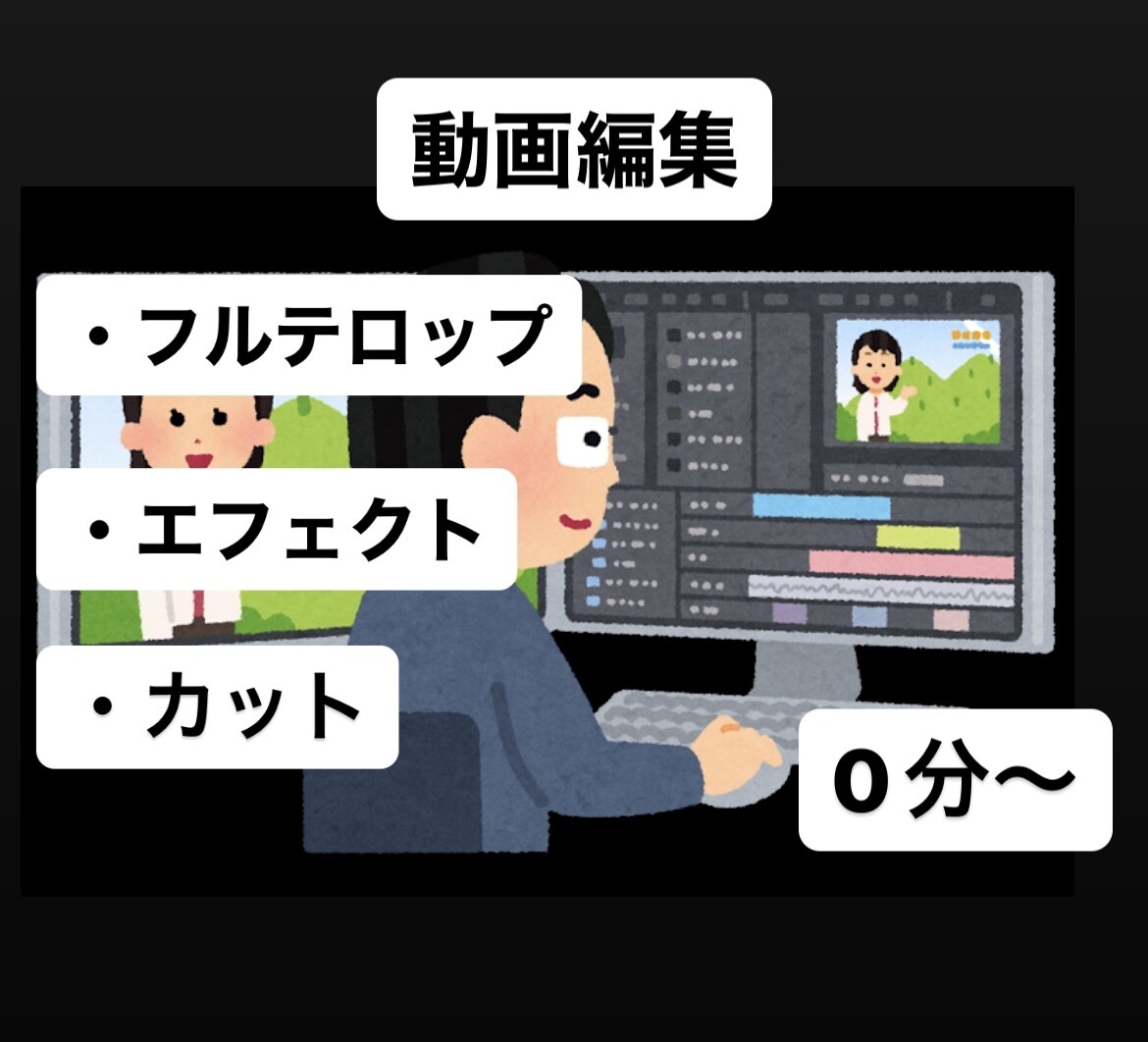 動画編集承ります フルテロップ、エフェクト、カット。 イメージ1