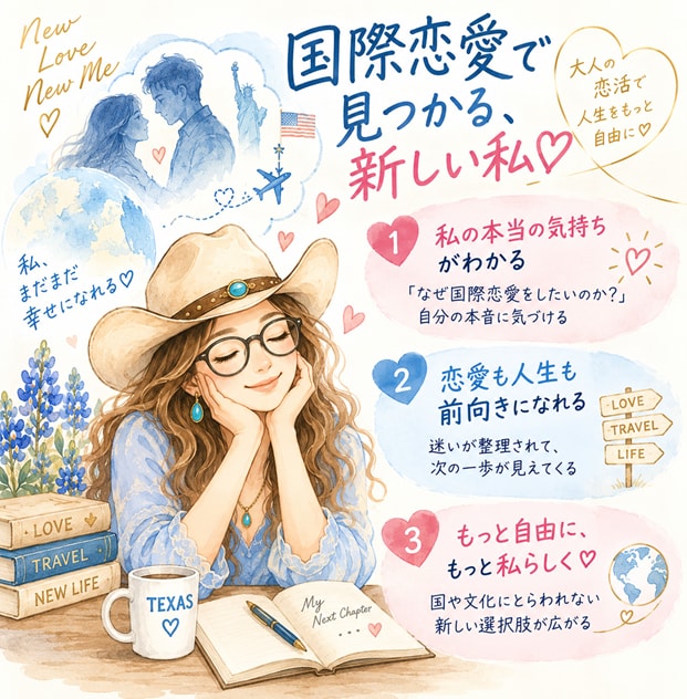 国際恋愛してみたい♡でも…大人“恋活”を見極めます そもそも何を求めて国際恋愛したい？環境変えてまで大人の恋活？ イメージ3