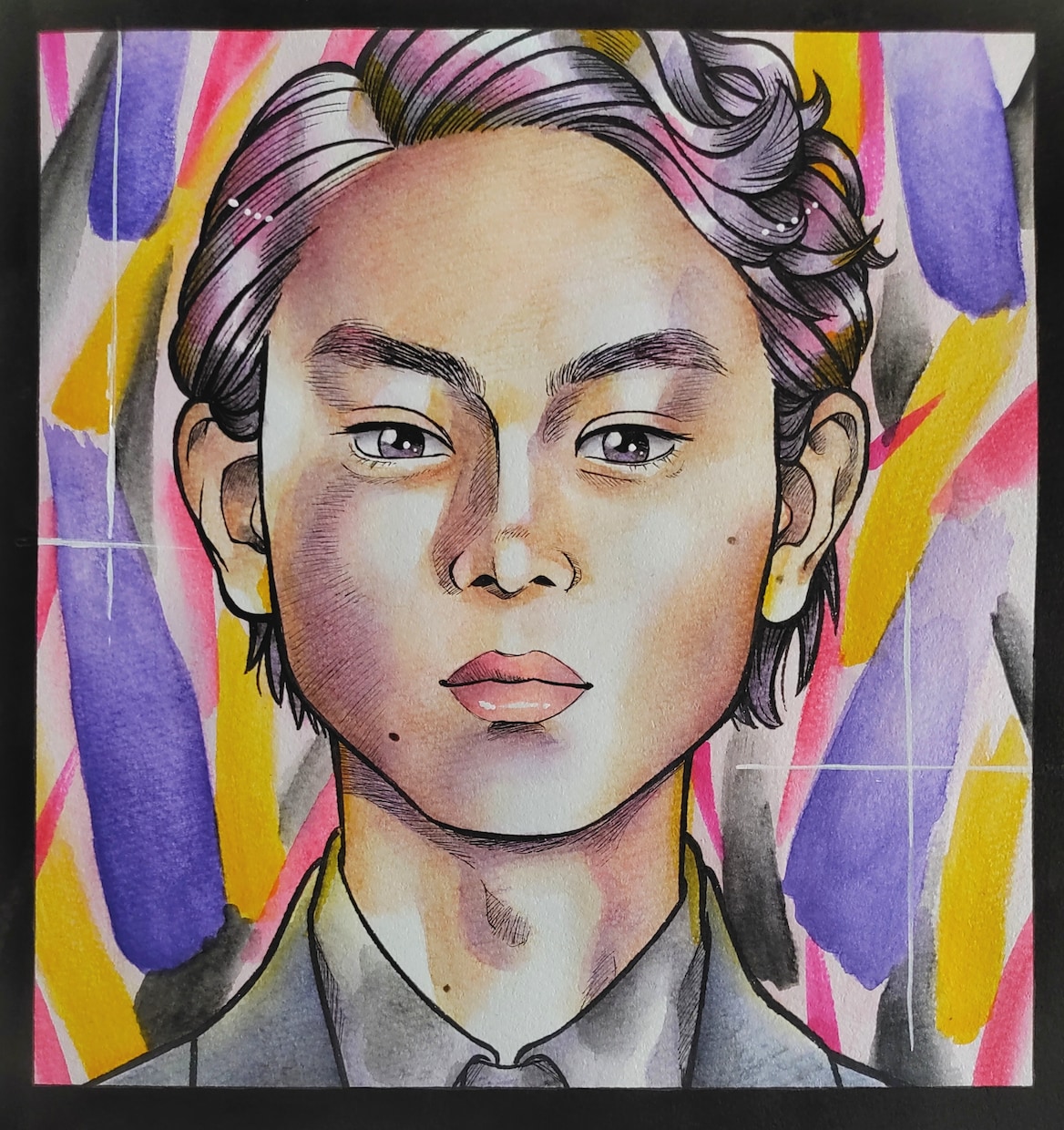 送料込み♪漫画タッチでもらって嬉しい似顔絵描きます ペン画と水彩色鉛筆をベースに確かな画力で丁寧に作成いたします イメージ7