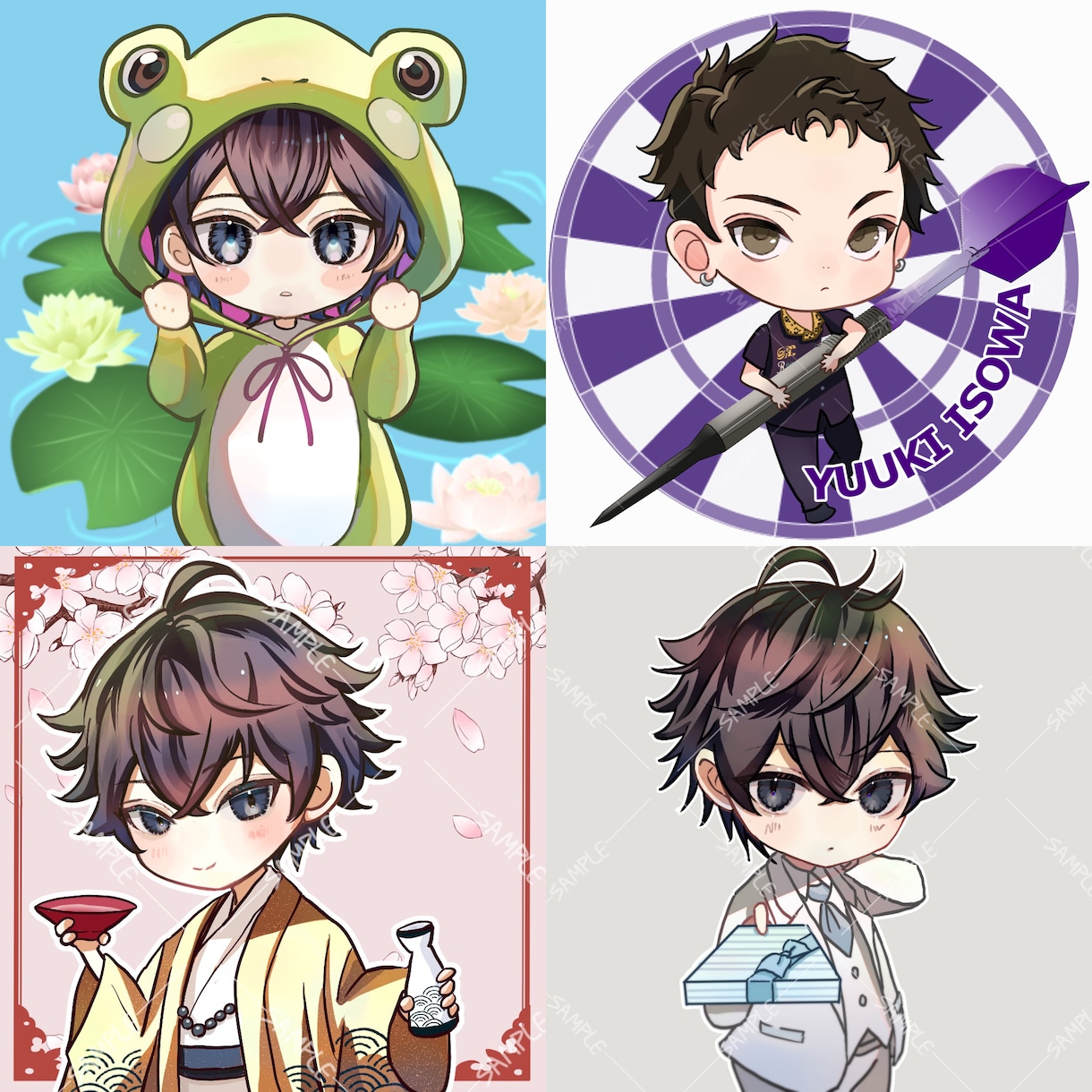 大人可愛くてかっこいいイラスト描きます アイコンはもちろん配信背景にも！ミニキャラや似顔絵風もok♩ イメージ9