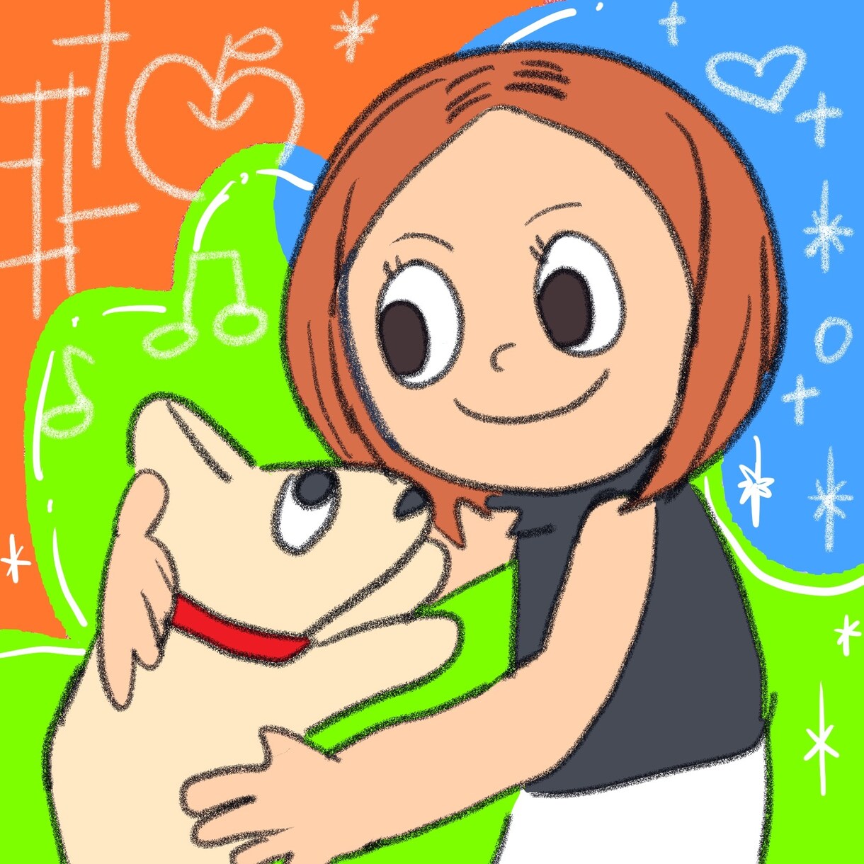 シンプル90年代風【手描き】ゆるかわいい描きます 子どもの落書き風アート⭐︎アイコンやプレゼントにイイカンジ♫ イメージ2