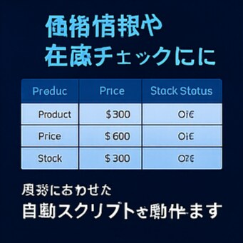 Webサイトの価格・在庫を自動取得します 価格・在庫・情報を定期的に自動取得するツールを制作 イメージ5
