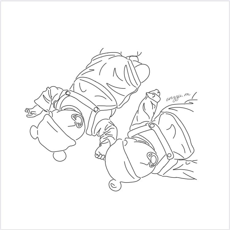 ペア用アイコン/イラスト/似顔絵描きます 写真を元に線画でオリジナルイラスト作成！ イメージ4