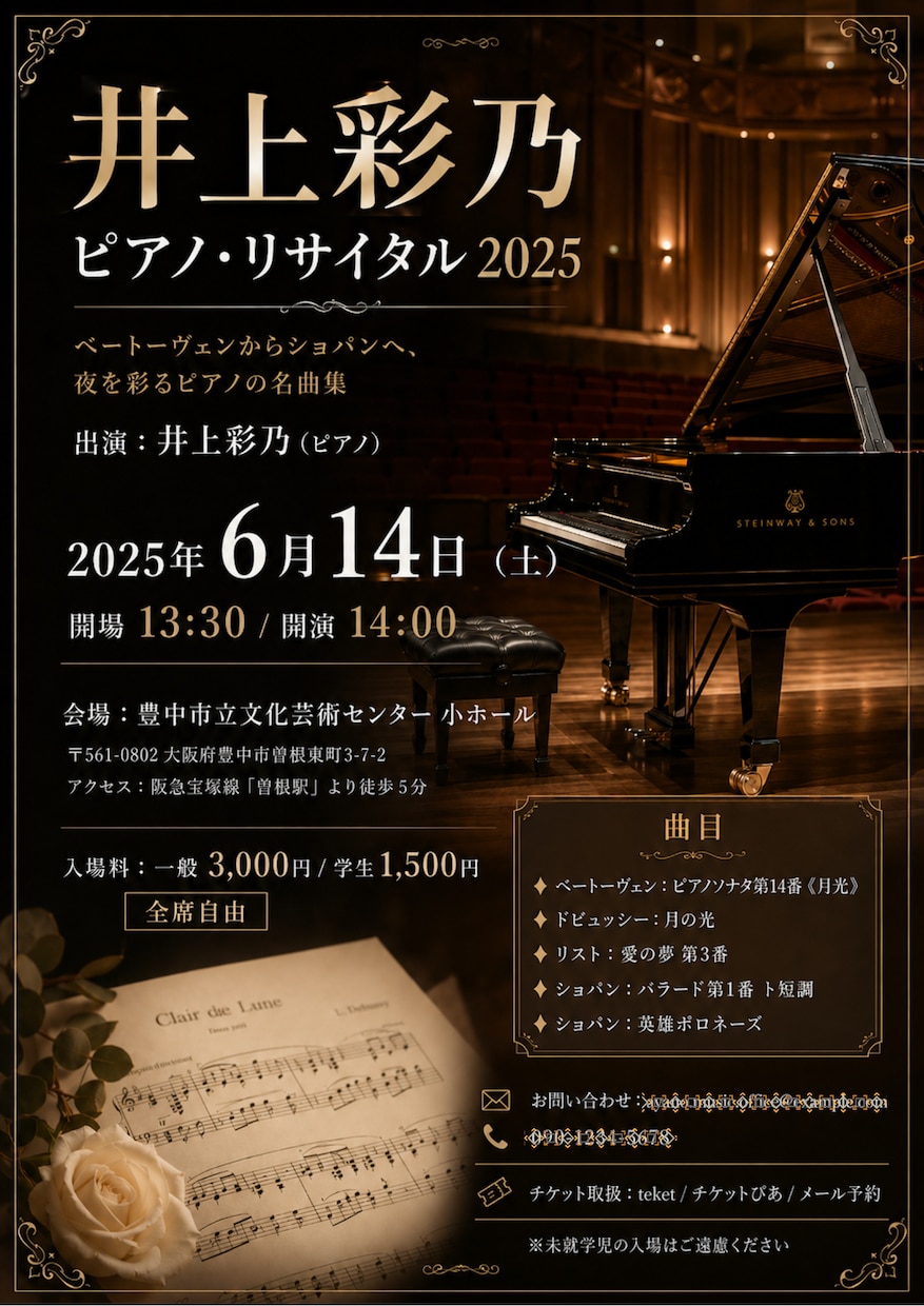 演奏会・コンサートチラシを集客のプロが作成します マーケ視点で伝わりやすさとデザインを両立したご提案をします イメージ8