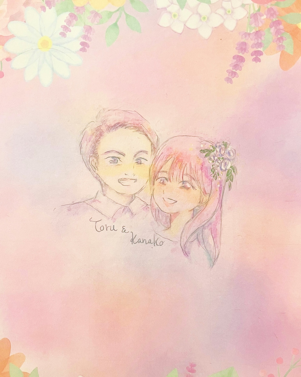 女の子とお花の優しい水彩画描きます 透明感ある雰囲気の色とデザイン。似顔絵、創作対応できます。 イメージ4