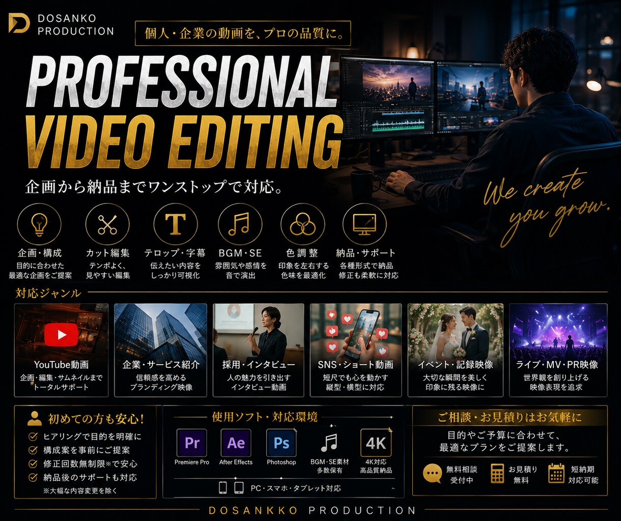 各ジャンルの動画編集いたします ご依頼に合わせて細部までこだわった丁寧な編集を心がけています イメージ6