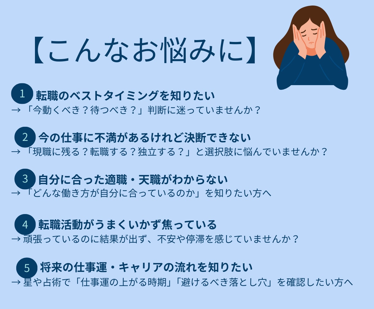 転職タイミングと適職・運気を7占術で詳細分析します 天職・仕事運・転機を総合診断し、動くべき時期をお伝えします イメージ4