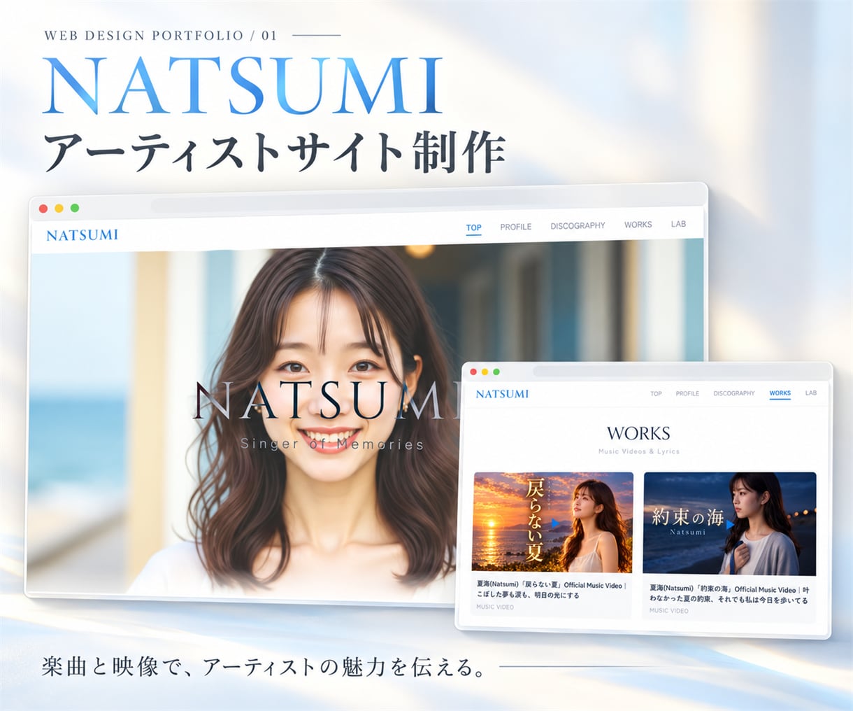 ミュージシャンの魅力が伝わるHPを制作します 楽曲・MV・ライブ情報を集約。あなたの音楽を世界へ イメージ2
