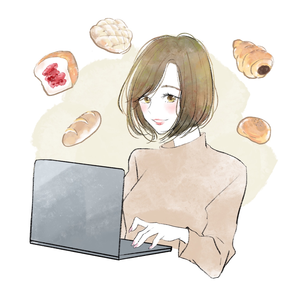 オシャレな水彩風アイコンイラストお描きします やわらかく優しい印象の水彩イラストをSNSアイコンに イメージ10