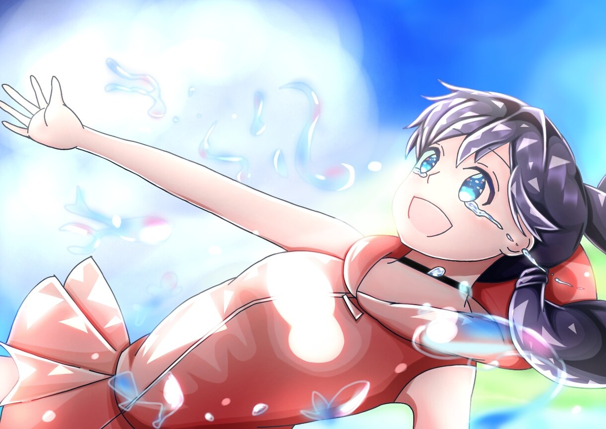 かわいい女の子イラストを色紙に制作します キャラクターをポーズ、背景込の価格で制作します‼️ イメージ3