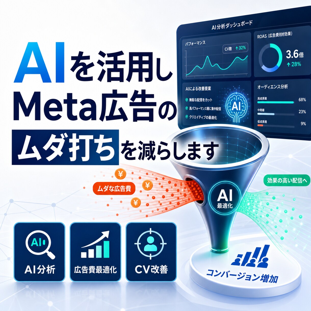 AIを活用しMeta広告のムダ打ちを減らします 中小企業・経営者向け｜AIで広告のムダを削る｜初心者OK イメージ1