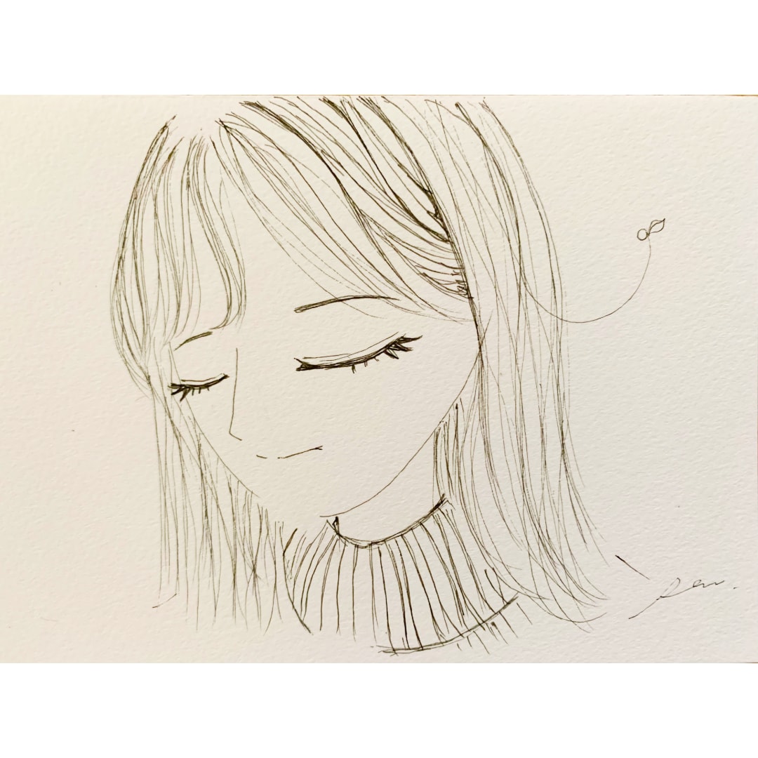 写真からゆるふわな似顔ドローイングをお描きします ご自宅に、贈り物に。繊細な線で描く、あなただけの原画 イメージ5