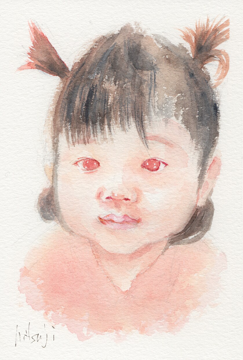 透明水彩で雰囲気のある似顔絵作成致します 透明水彩の特徴を活かした似顔絵で注目されること間違いなし！ イメージ4