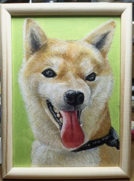 オイルパステル　原画郵送　ペット似顔絵を描きます 手書き/ハイクオリティ/動物全般/額付き無料/送料無料 イメージ6