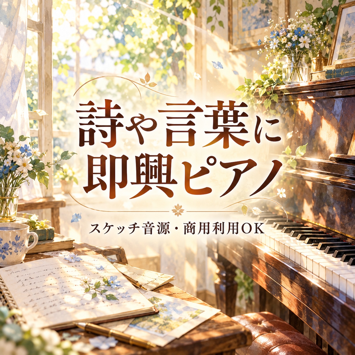 あなたの詩や言葉に即興ピアノをつけます 言葉の響きから広がる世界。即興ピアノで音を紡ぎます。 イメージ1
